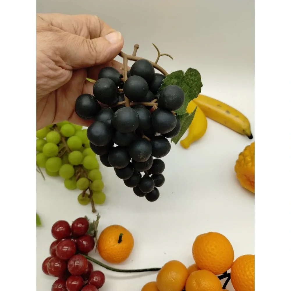 Vintage MCM Faux Fruit Realistic Plastic Rubber Artificial Lot of 13 Cherries
